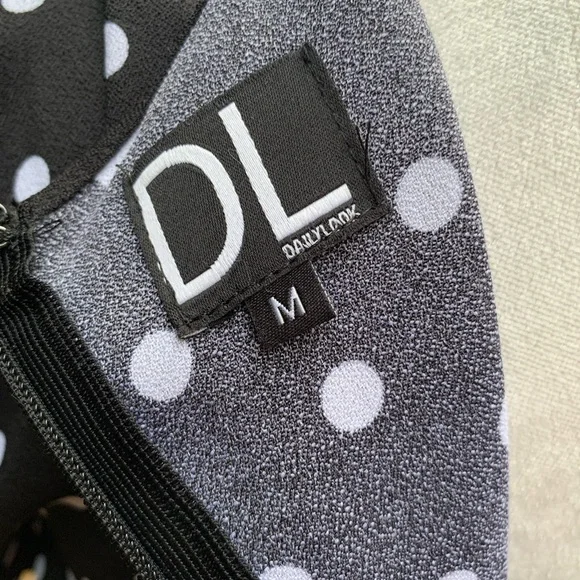 Black and White Polka Dot Wrap Maxi Dress - Picture 4 of 4